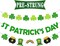 Pre-Strung St Patricks Day Banner Decorations, 3Pcs Glitter Saint Patricks Day Sign with Shamrock Clover,Leprechaun Hat,Rainbow, Pot of Gold Pattern for Irish Party Mantle Home Office Indoor Decor